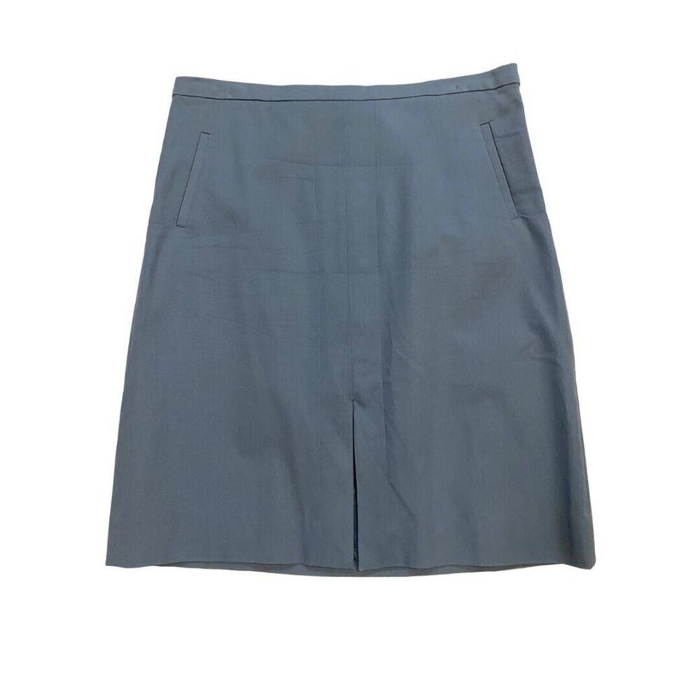 14 J. Crew Slate Gray Lined Skirt Straight‎ Classic Front Slit